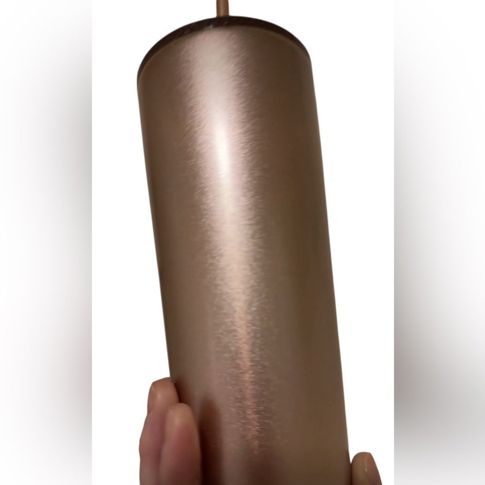 NEW 2018 RARE Starbucks Rose Gold glitter top 24oz Venti stainless Steel tumbler - Picture 5 of 17